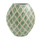 Rhys Decorative Vase | Hand-Applied Mosaic-Pattern Green-White Capiz 18"