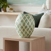Rhys Decorative Vase | Hand-Applied Mosaic-Pattern Green-White Capiz 18"