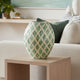 Rhys Decorative Vase | Hand-Applied Mosaic-Pattern Green-White Capiz 18"