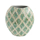 Rhys Decorative Vase | Hand-Applied Mosaic-Pattern Green-White Capiz 14"