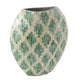 Rhys Decorative Vase | Hand-Applied Mosaic-Pattern Green-White Capiz 14"