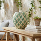 Rhys Decorative Vase | Hand-Applied Mosaic-Pattern Green-White Capiz 14"