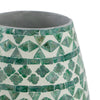 Kane Decorative Vase | Geometric Patterns | Green-White Capiz Inlay 20"