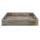 Owen Tray | Floral Scroll Carvings | Raised Edges | Brown Mango Wood 16x12