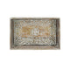 Owen Tray | Floral Scroll Carvings | Raised Edges | Brown Mango Wood 16x12