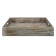 Owen Tray | Floral Scroll Carvings | Raised Edges | Brown Mango Wood 16x12