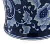 Reed Ginger Jar with Dome Lid | Floral Pattern Blue-White Porcelain 18"