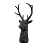 Cadie 8-Point Deer Head Sculpture | Carved Details | Black Resin 11"