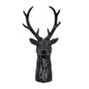 Cadie 8-Point Deer Head Sculpture | Carved Details | Black Resin 11"