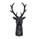 Cadie 8-Point Deer Head Sculpture | Carved Details | Black Resin 11"
