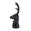 Cadie 8-Point Deer Head Sculpture | Carved Details | Black Resin 11"
