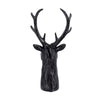 Cadie 8-Point Deer Head Sculpture | Carved Details | Black Resin 11"