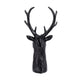 Cadie 8-Point Deer Head Sculpture | Carved Details | Black Resin 11"