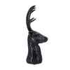 Cadie 8-Point Deer Head Sculpture | Carved Details | Black Resin 11"