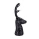 Cadie 8-Point Deer Head Sculpture | Carved Details | Black Resin 11"