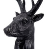 Cadie 8-Point Deer Head Sculpture | Carved Details | Black Resin 11"