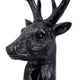 Cadie 8-Point Deer Head Sculpture | Carved Details | Black Resin 11"