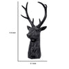 Cadie 8-Point Deer Head Sculpture | Carved Details | Black Resin 11"