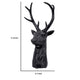 Cadie 8-Point Deer Head Sculpture | Carved Details | Black Resin 11"