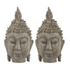 Todd Meditating Buddha Sculpture Set of 2 | Detailed Textures | Brown 9"