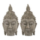 Todd Meditating Buddha Sculpture Set of 2 | Detailed Textures | Brown 9"