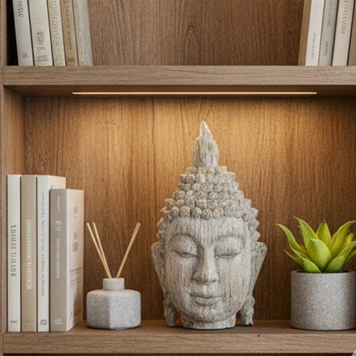 Todd Meditating Buddha Sculpture Set of 2 | Detailed Textures | Brown 9"