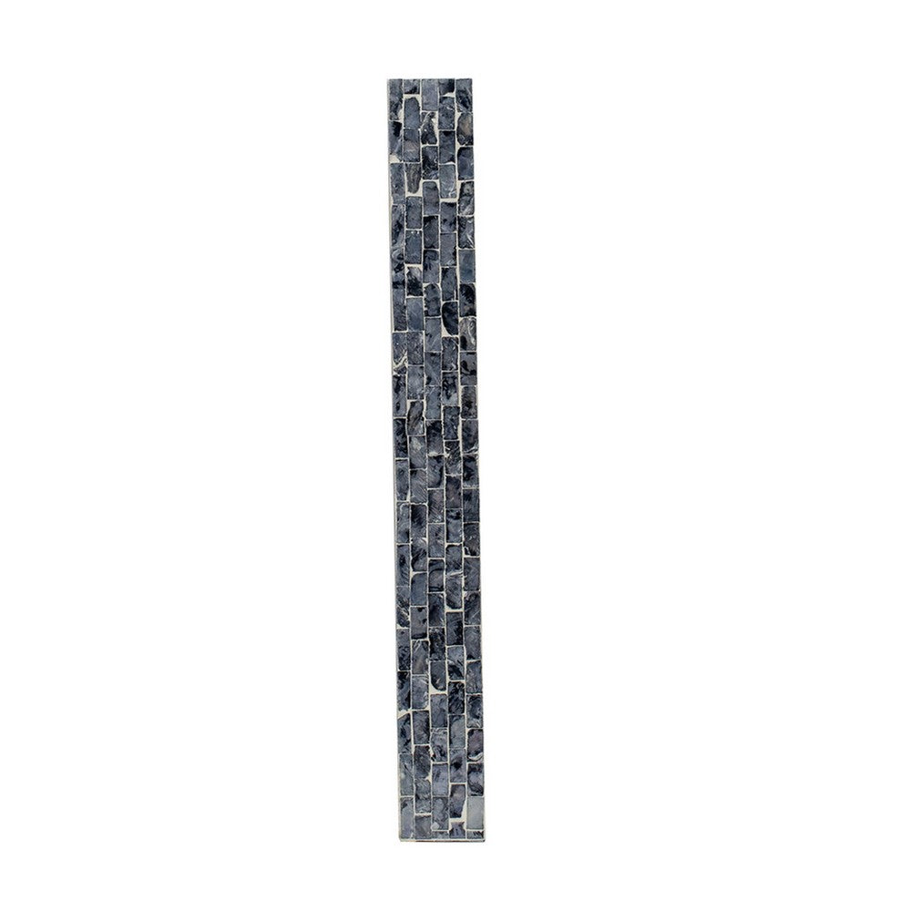 Berty Rectangular Decorative Tray | Mosaic Pattern Black Beige Capiz 18x14