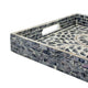 Berty Rectangular Decorative Tray | Mosaic Pattern Black Beige Capiz 18x14