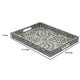 Berty Rectangular Decorative Tray | Mosaic Pattern Black Beige Capiz 18x14