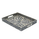 Berty Rectangular Decorative Tray | Mosaic Pattern Black Beige Capiz 15x12