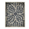 Berty Rectangular Decorative Tray | Mosaic Pattern Black Beige Capiz 15x12