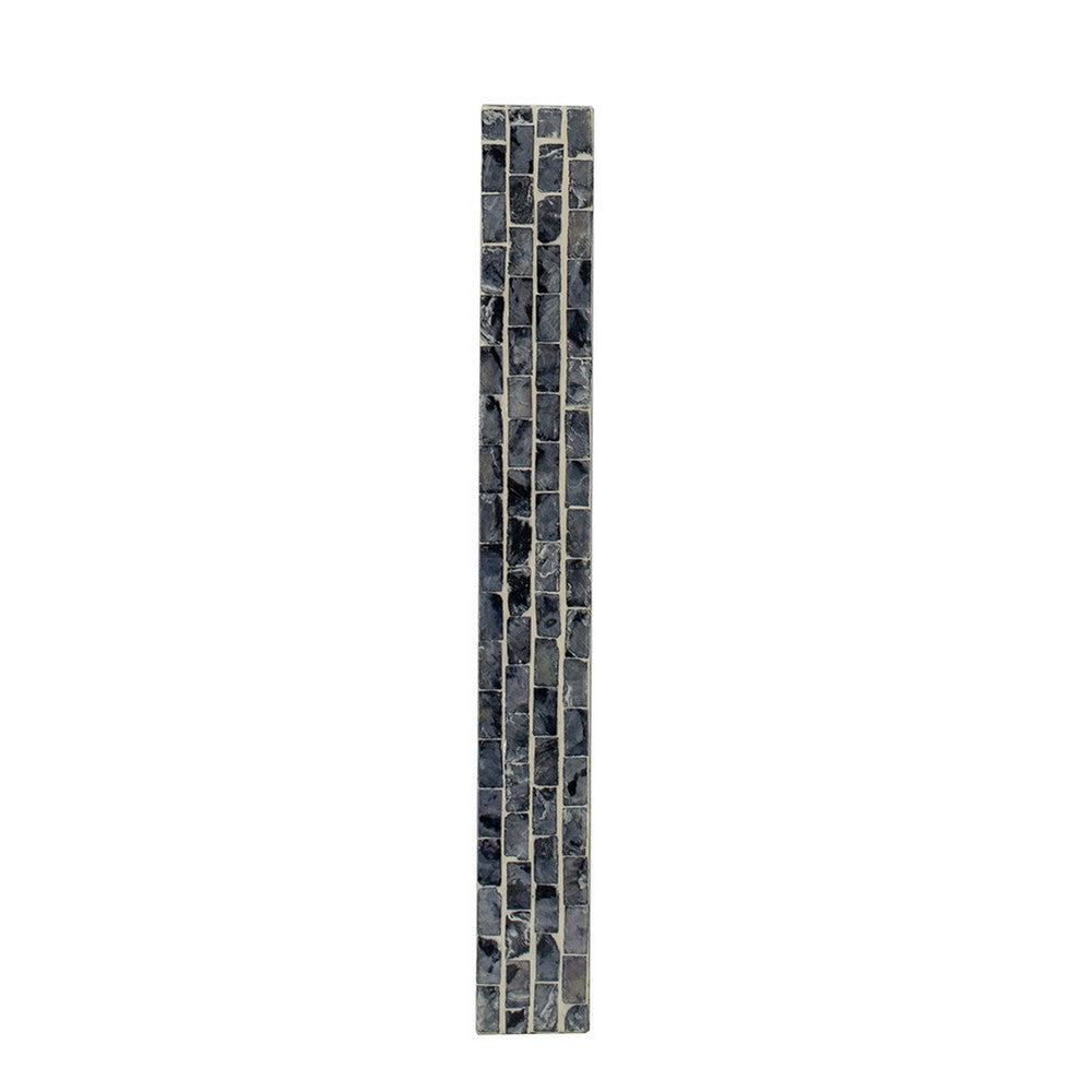 Berty Rectangular Decorative Tray | Mosaic Pattern Black Beige Capiz 15x12