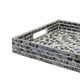 Berty Rectangular Decorative Tray | Mosaic Pattern Black Beige Capiz 15x12