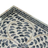 Berty Rectangular Decorative Tray | Mosaic Pattern Black Beige Capiz 15x12