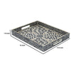 Berty Rectangular Decorative Tray | Mosaic Pattern Black Beige Capiz 15x12