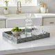 Berty Rectangular Decorative Tray | Mosaic Pattern Black Beige Capiz 15x12