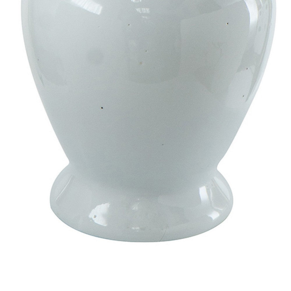 Shey Seaford Medium Ginger Jar with Finial top Lid | White Porcelain 17"