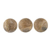 Leah Decorative Accent Ball Set of 3 | Grain Pattern Brown Teak Wood 6"