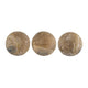 Leah Decorative Accent Ball Set of 3 | Grain Pattern Brown Teak Wood 6"