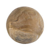 Leah Decorative Accent Ball Set of 3 | Grain Pattern Brown Teak Wood 6"
