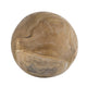 Leah Decorative Accent Ball Set of 3 | Grain Pattern Brown Teak Wood 6"