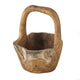 Zack Teak Wood Bowl with Handle | Brown Flowing Grain Pattern | 13"