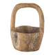 Zack Teak Wood Bowl with Handle | Brown Flowing Grain Pattern | 13"