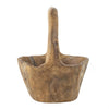 Zack Teak Wood Bowl with Handle | Brown Flowing Grain Pattern | 13"