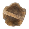 Zack Teak Wood Bowl with Handle | Brown Flowing Grain Pattern | 13"
