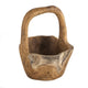 Zack Teak Wood Bowl with Handle | Brown Flowing Grain Pattern | 13"
