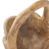 Zack Teak Wood Bowl with Handle | Brown Flowing Grain Pattern | 13"