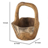 Zack Teak Wood Bowl with Handle | Brown Flowing Grain Pattern | 13"