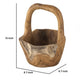 Zack Teak Wood Bowl with Handle | Brown Flowing Grain Pattern | 13"