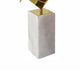Komi Origami Bird Sculpture | White Marble Base | 21" Gold Steel